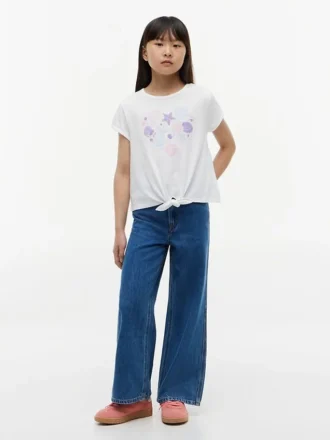 T-shirt för barn med snörning fram