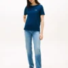 T-shirt i bomullsinterlock med guldknappar T-shirt i bomullsinterlock med guldknappar