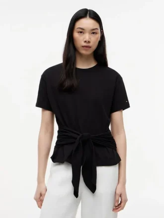 T-shirt i slubbomull med knytning fram
