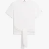 T-shirt i slubbomull med knytning fram