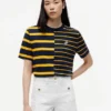 T-shirt med blandade ränder i avslappnad passform