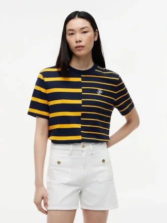 T-shirt med blandade ränder i avslappnad passform