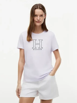 T-shirt med blommigt H-logo