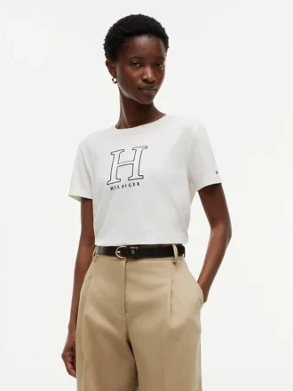 T-shirt med blommigt H-logo