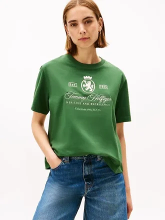 T-shirt med broderad Script Crest-logotyp