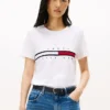 T-shirt med broderat flaggstrip-logo