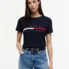 T-shirt med broderat flaggstrip-logo