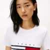 T-shirt med broderat flaggstrip-logo