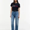 T-shirt med broderat flaggstrip-logo