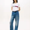T-shirt med broderat flaggstrip-logo