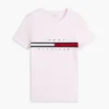 T-shirt med broderat flaggstrip-logo