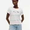T-shirt med broderat logotyp och ränder T-shirt med broderat logotyp och ränder