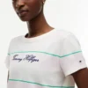 T-shirt med broderat logotyp och ränder T-shirt med broderat logotyp och ränder