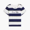 T-shirt med broderat logotyp och ränder T-shirt med broderat logotyp och ränder