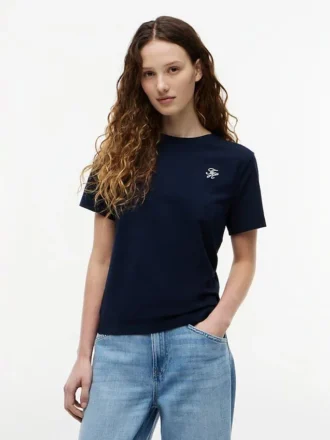 T-shirt med broderat monogram