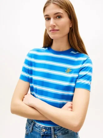T-shirt med broderat monogram