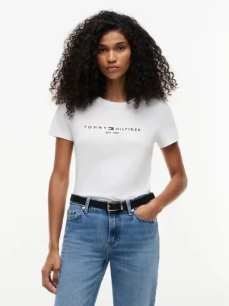 T-shirt med broderat Tommy-logo