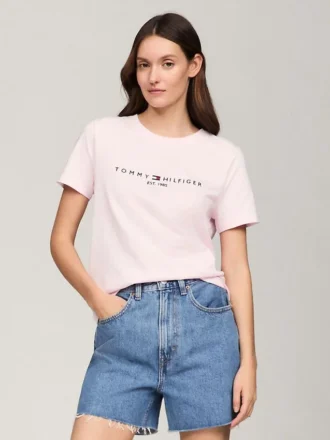 T-shirt med broderat Tommy-logo