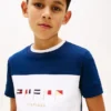 T-shirt med flerfärgat logotryck för barn
