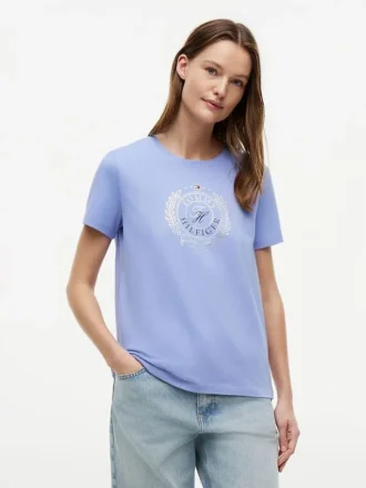 T-shirt med folierat lagerblad-logo