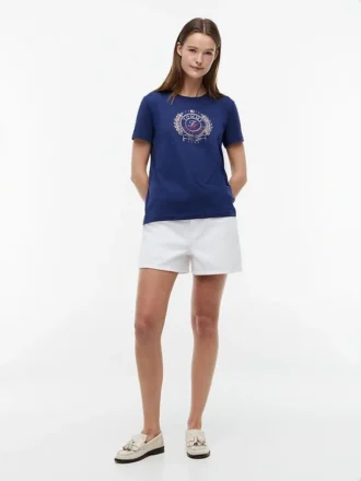 T-shirt med folierat lagerblad-logo