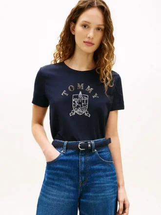 T-shirt med fyrlogotyp