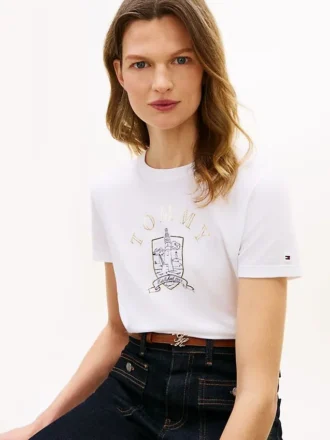 T-shirt med fyrlogotyp