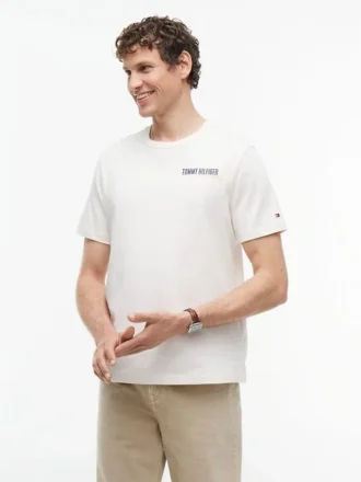 T-shirt med grafiskt tryck av en ökenpalm på ryggen