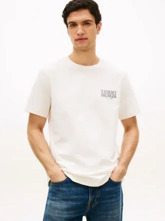 T-shirt med grafiskt tryck på ryggen i slub-bomull