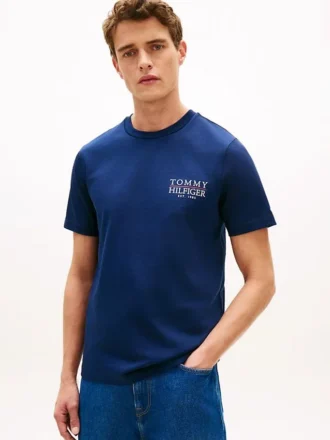 T-shirt med grafiskt tryck på ryggen i slub-bomull
