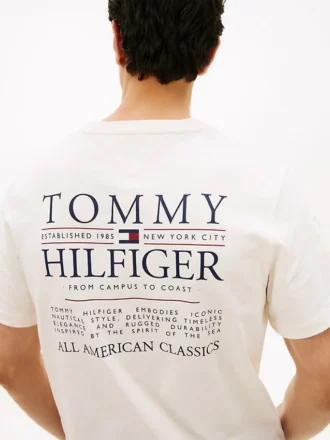 T-shirt med grafiskt tryck på ryggen i slub-bomull