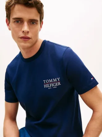 T-shirt med grafiskt tryck på ryggen i slub-bomull