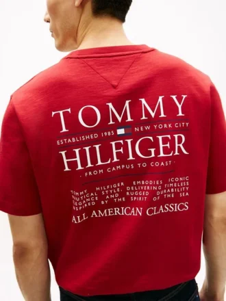 T-shirt med grafiskt tryck på ryggen i slub-bomull