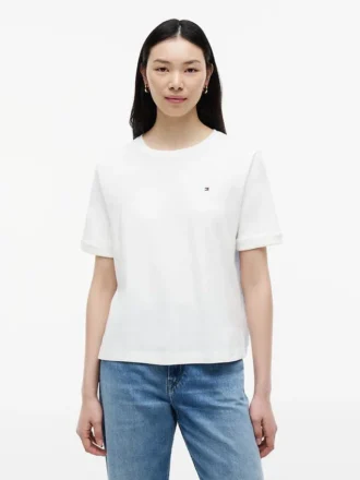 T-shirt med knytband i blandade material