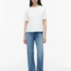 T-shirt med knytband i blandade material T-shirt med knytband i blandade material