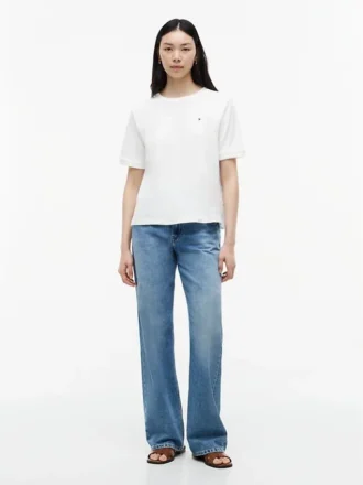 T-shirt med knytband i blandade material