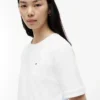 T-shirt med knytband i blandade material T-shirt med knytband i blandade material
