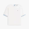 T-shirt med knytband i blandade material T-shirt med knytband i blandade material