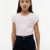 T-shirt med lettuce-kant på ärmarna för barn