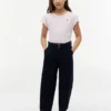T-shirt med lettuce-kant på ärmarna för barn