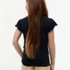 T-shirt med lettuce-kant på ärmarna för barn