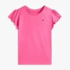 T-shirt med lettuce-kant på ärmarna för barn