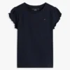 T-shirt med lettuce-kant på ärmarna för barn