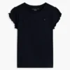 T-shirt med lettuce-kant på ärmarna för barn