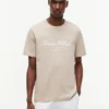 T-shirt med marint logotyptryck och ränder T-shirt med marint logotyptryck och ränder