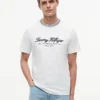 T-shirt med marint logotyptryck och ränder