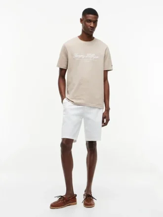 T-shirt med marint logotyptryck och ränder