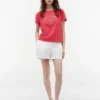 T-shirt med monogram i gingham-mönster