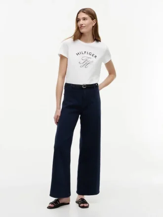 T-shirt med monogram i gingham-mönster