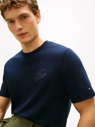 T-shirt med monogram i interlock